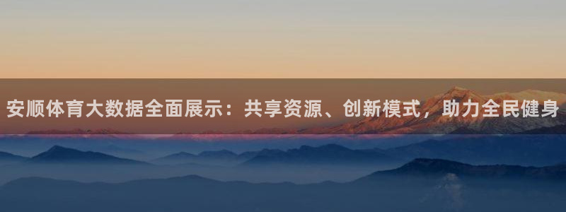 安顺体育大数据全面展示：共享资源、创新模式，助力全民健身